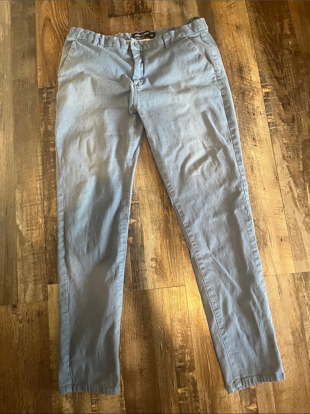 Cotton On Men’s Skinny Chino Pants 36 Blue Stretch Slim Fit